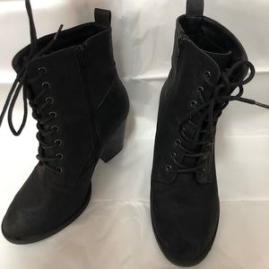 Black Wide Width Zip-up Heels/ Boots